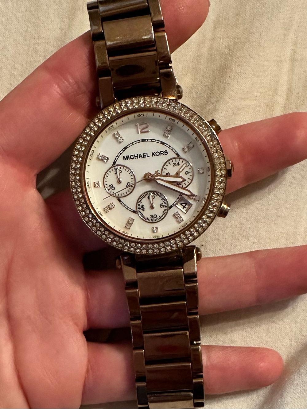 Michael Kors Gold-Tone Metal Link Watch